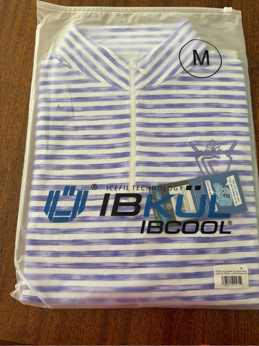 IBKUL Women's Long Sleeve Striped Sun Shirt - White & Light Purple